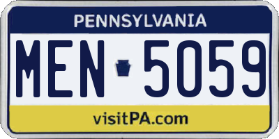 PA license plate MEN5059