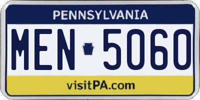 PA license plate MEN5060