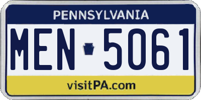 PA license plate MEN5061