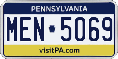 PA license plate MEN5069
