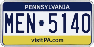 PA license plate MEN5140