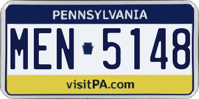 PA license plate MEN5148