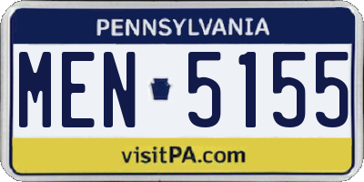PA license plate MEN5155
