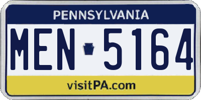 PA license plate MEN5164