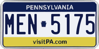 PA license plate MEN5175