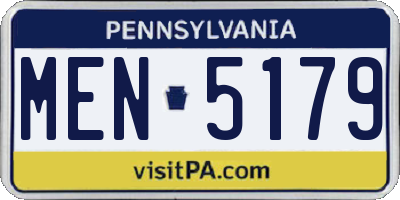 PA license plate MEN5179