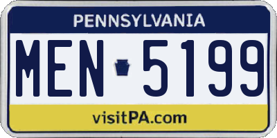 PA license plate MEN5199