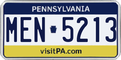 PA license plate MEN5213