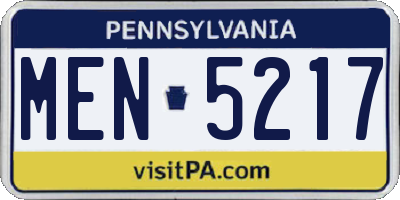 PA license plate MEN5217