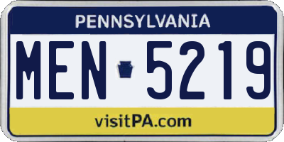 PA license plate MEN5219