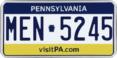PA license plate MEN5245