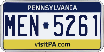PA license plate MEN5261