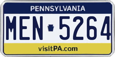 PA license plate MEN5264