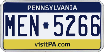 PA license plate MEN5266