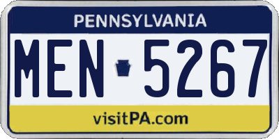 PA license plate MEN5267
