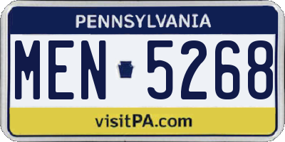 PA license plate MEN5268