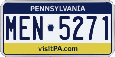 PA license plate MEN5271
