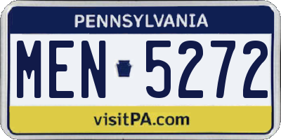 PA license plate MEN5272