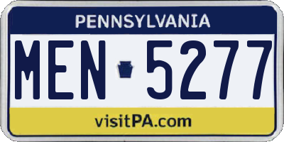 PA license plate MEN5277