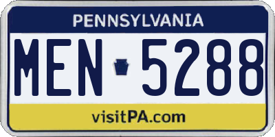 PA license plate MEN5288