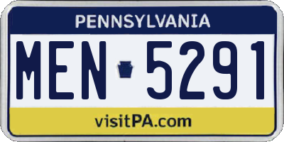 PA license plate MEN5291