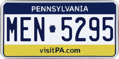 PA license plate MEN5295