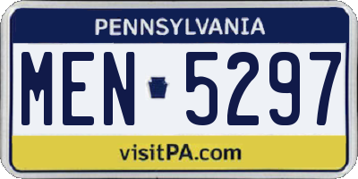 PA license plate MEN5297
