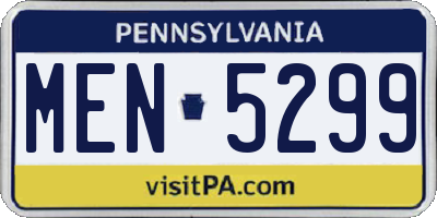 PA license plate MEN5299