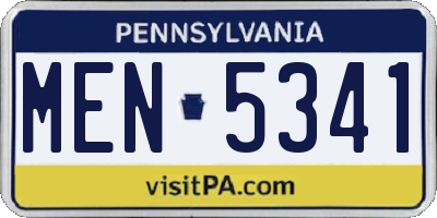 PA license plate MEN5341