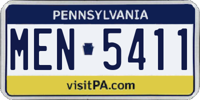 PA license plate MEN5411