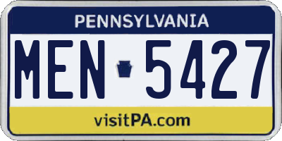 PA license plate MEN5427