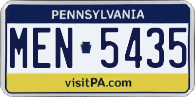 PA license plate MEN5435