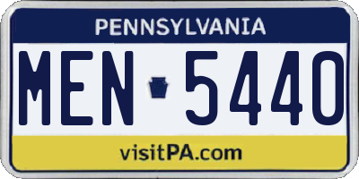 PA license plate MEN5440