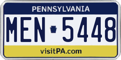 PA license plate MEN5448