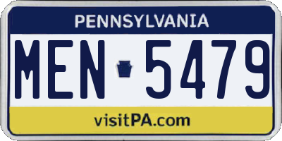 PA license plate MEN5479