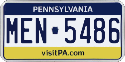PA license plate MEN5486