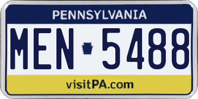 PA license plate MEN5488
