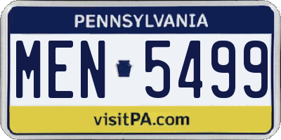 PA license plate MEN5499
