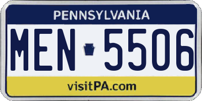 PA license plate MEN5506