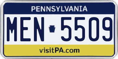 PA license plate MEN5509