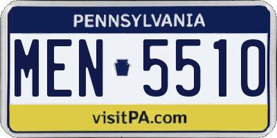 PA license plate MEN5510