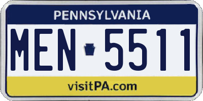 PA license plate MEN5511