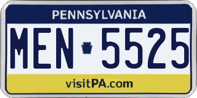 PA license plate MEN5525