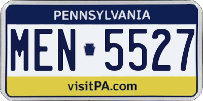PA license plate MEN5527