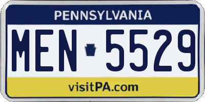 PA license plate MEN5529