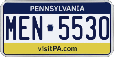 PA license plate MEN5530