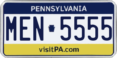PA license plate MEN5555