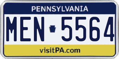 PA license plate MEN5564