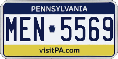 PA license plate MEN5569
