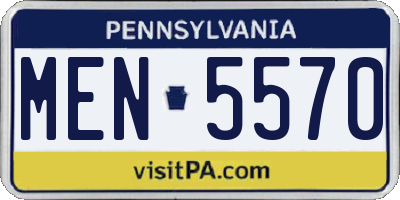 PA license plate MEN5570